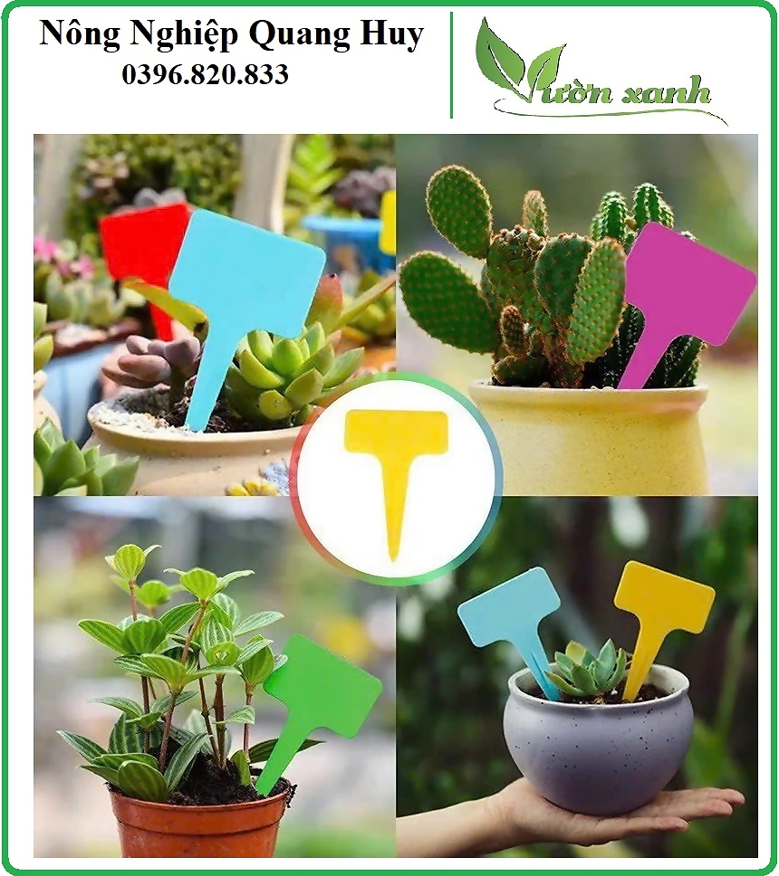 Set 100 bảng ghi tên cây trồng, thẻ ghi tên cây dạng cắm chất liệu nhựa nhiều màu sắc